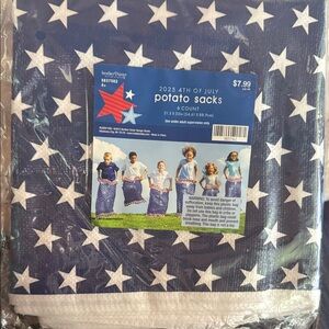 Blue and White Potato Sacks